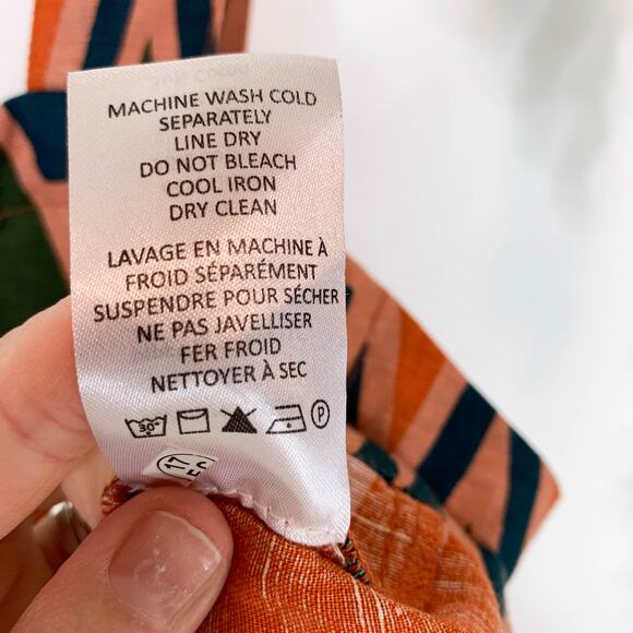 NWT VERONICA BEARD Tiffany Top multicolored buttoned crop top linen cotton 3038 - Picture 8 of 10